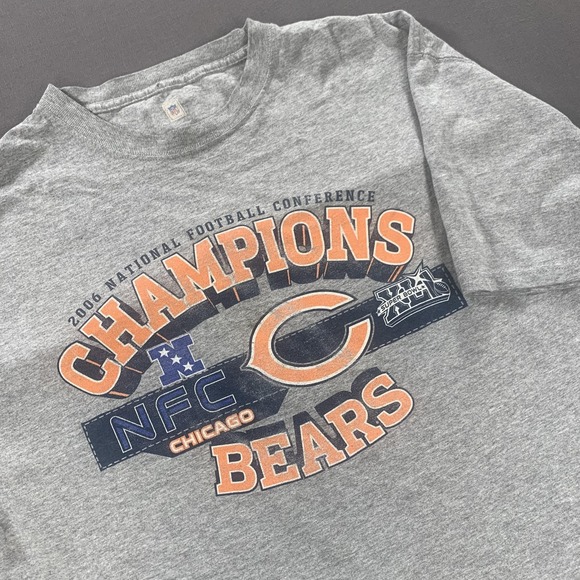 Chicago Bears Shirt Mens XL Gray 2006 NFC Champions Super Bowl XLI NFL Football - Picture 1 of 9